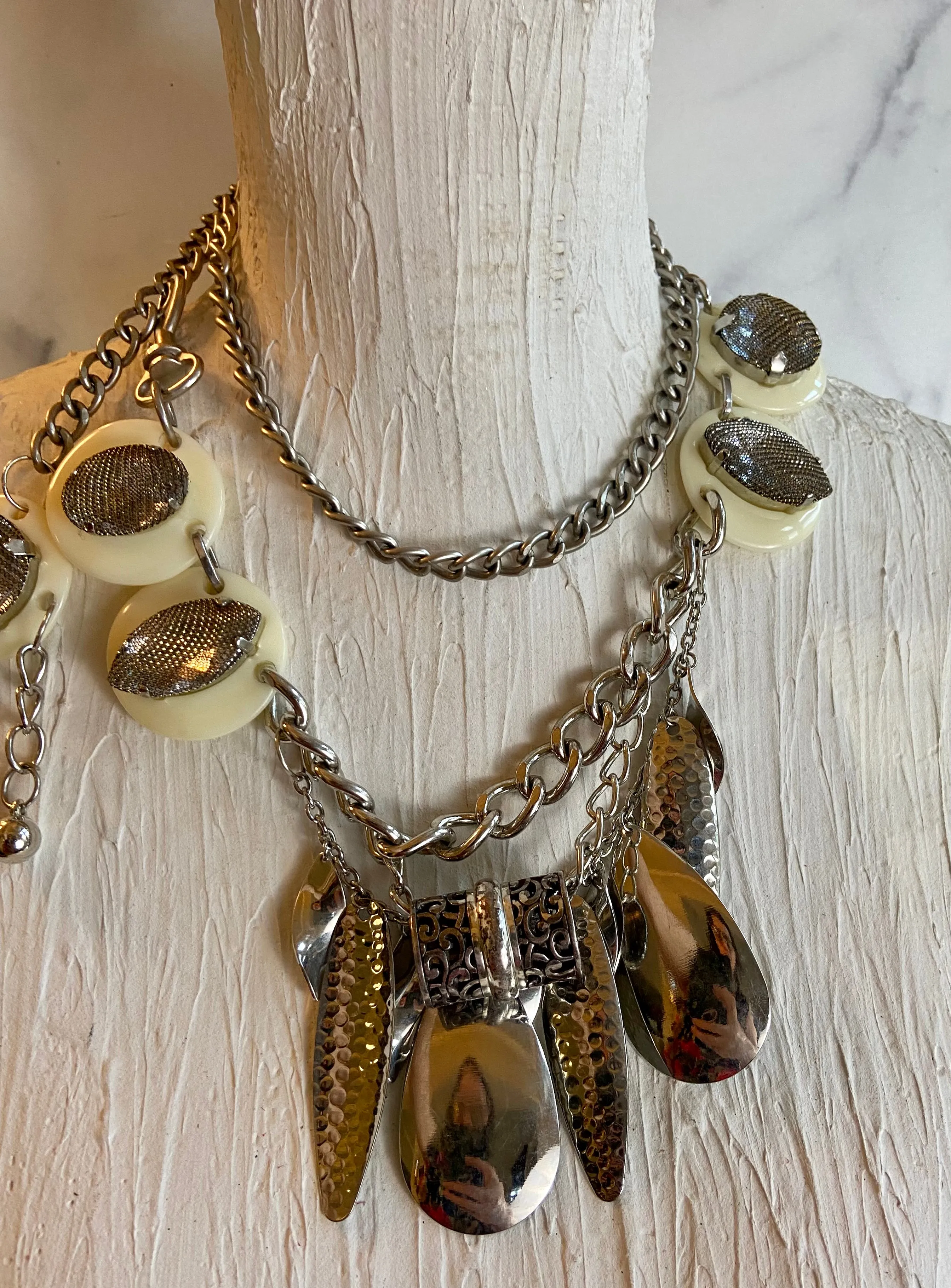 Silver waist layers belt