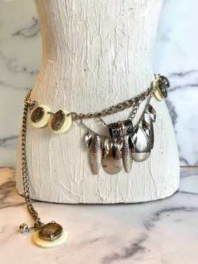 Silver waist layers belt