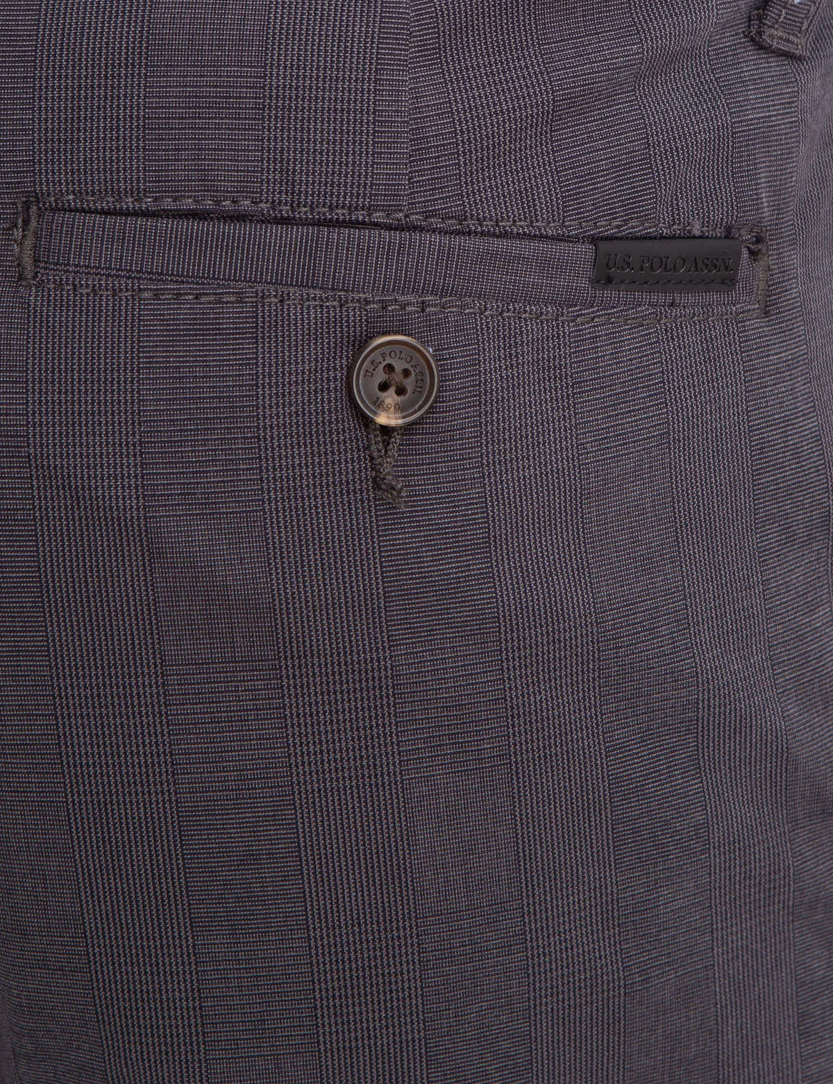 SLIM STRAIGHT PLAID CHINOS