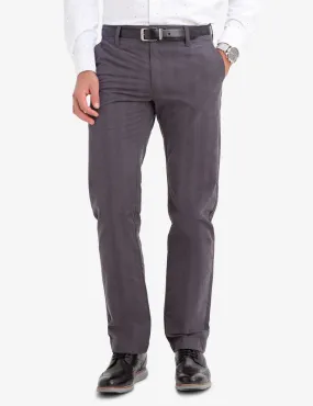 SLIM STRAIGHT PLAID CHINOS