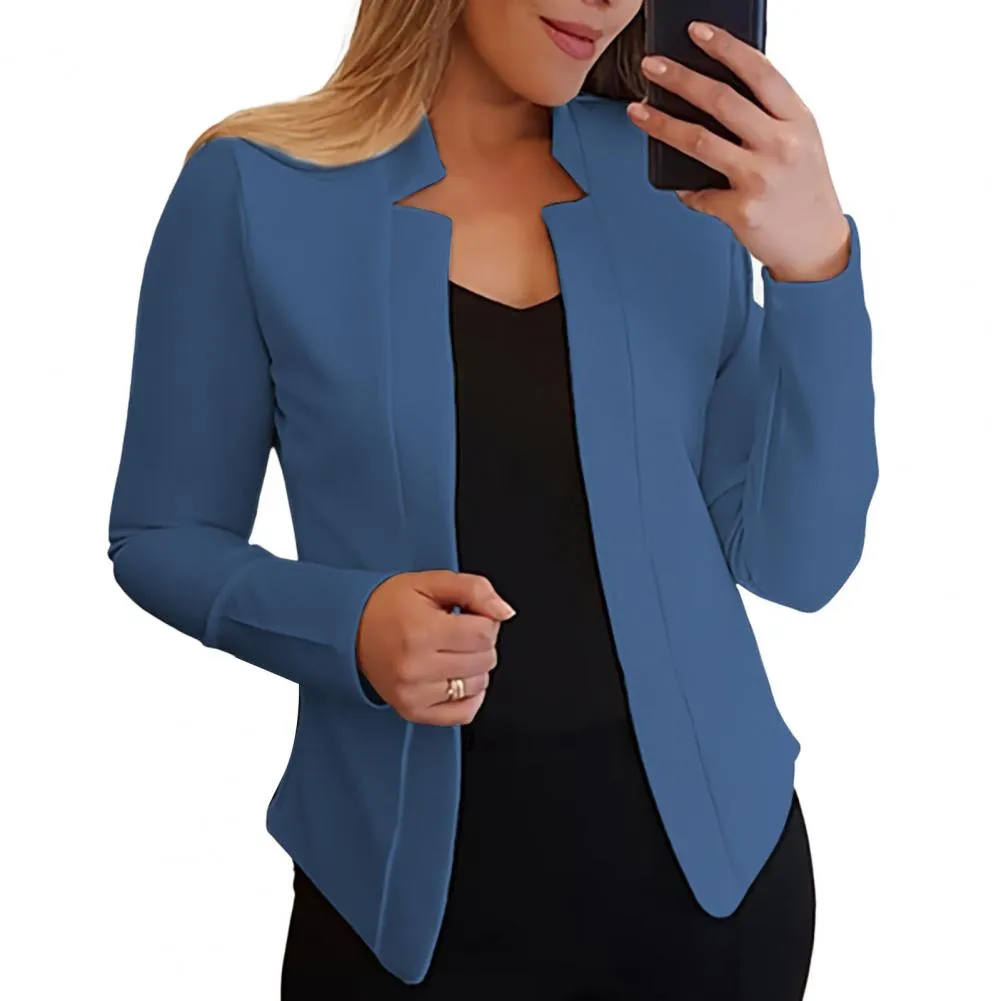 Solid Color Slim Fit Women Blazer