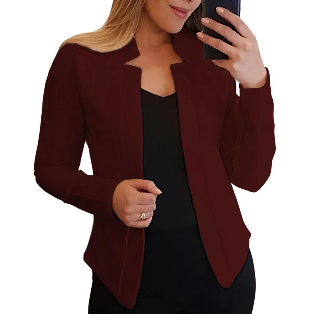 Solid Color Slim Fit Women Blazer