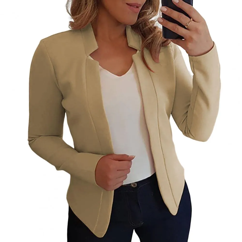 Solid Color Slim Fit Women Blazer