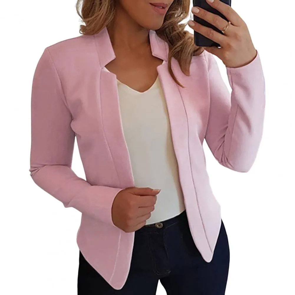 Solid Color Slim Fit Women Blazer