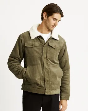 Stockyard Sherpa Jacket Cord - Olive