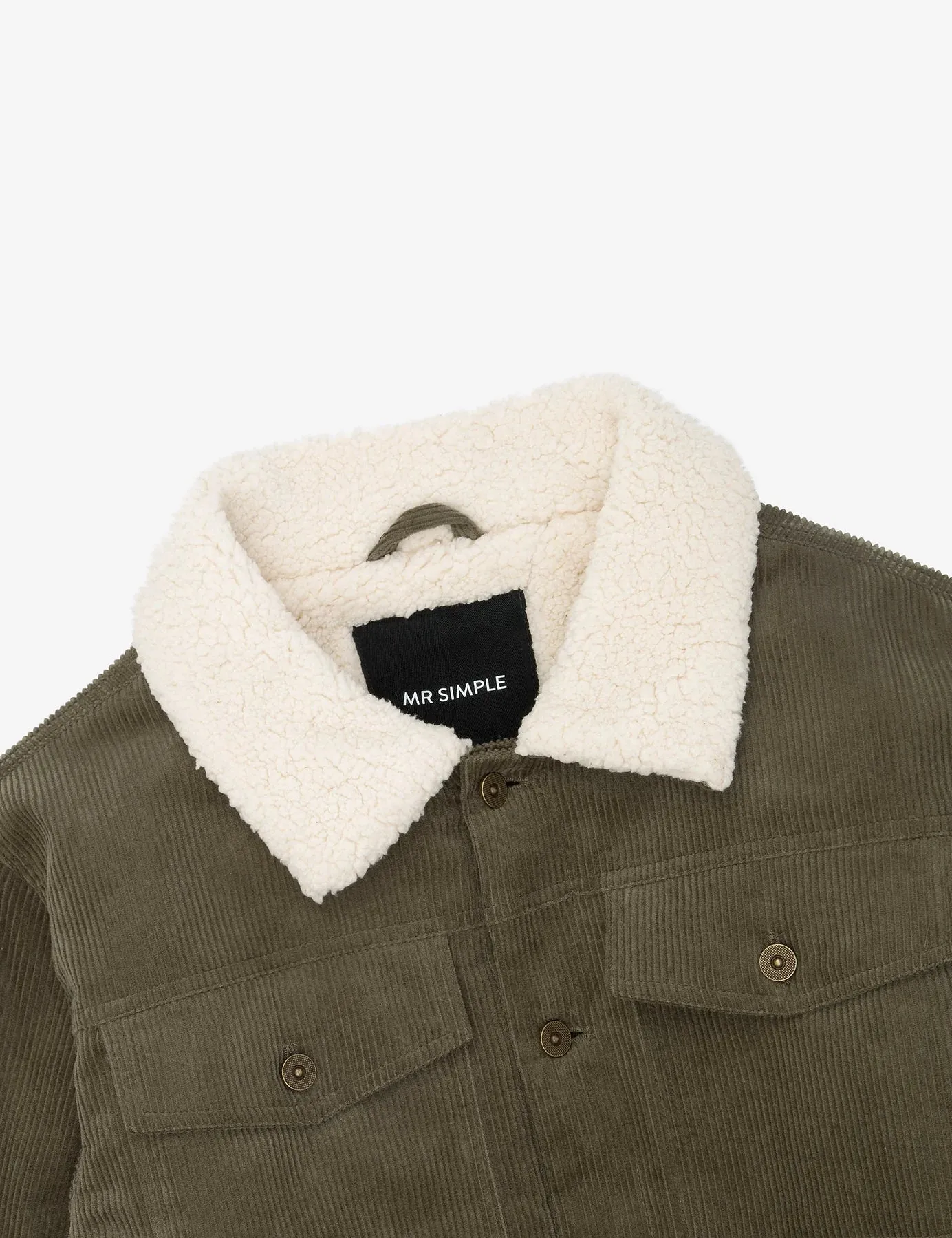 Stockyard Sherpa Jacket Cord - Olive
