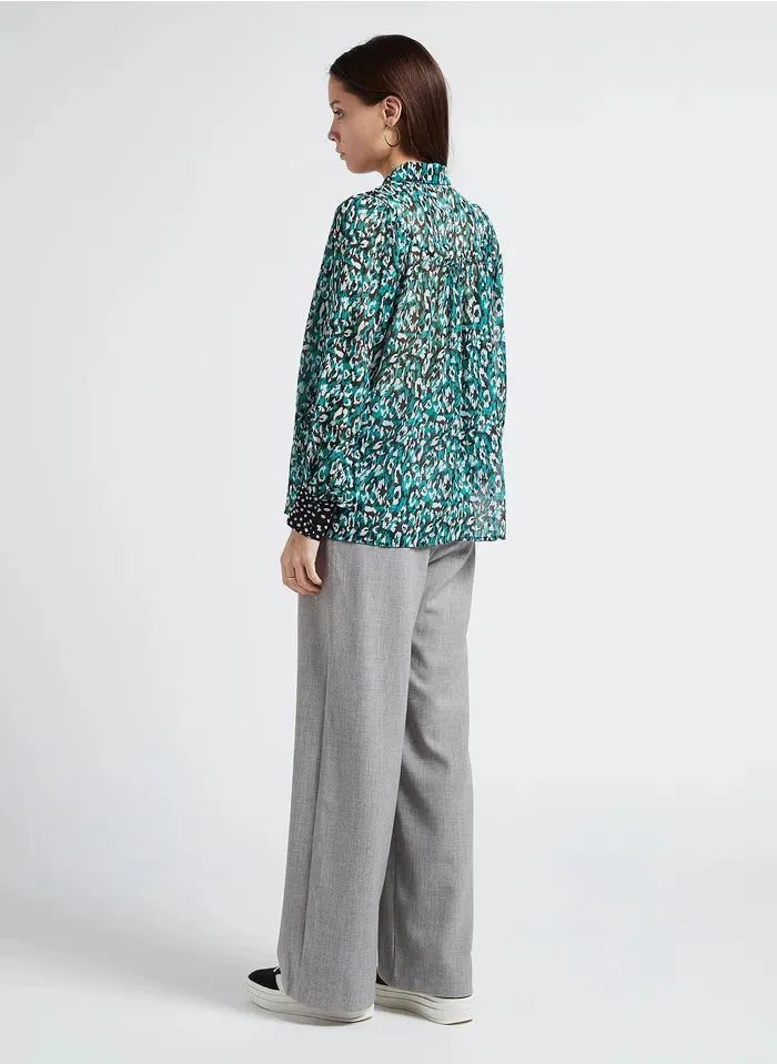 Suncoo Jaime Wide Leg Pant - Gris Clair