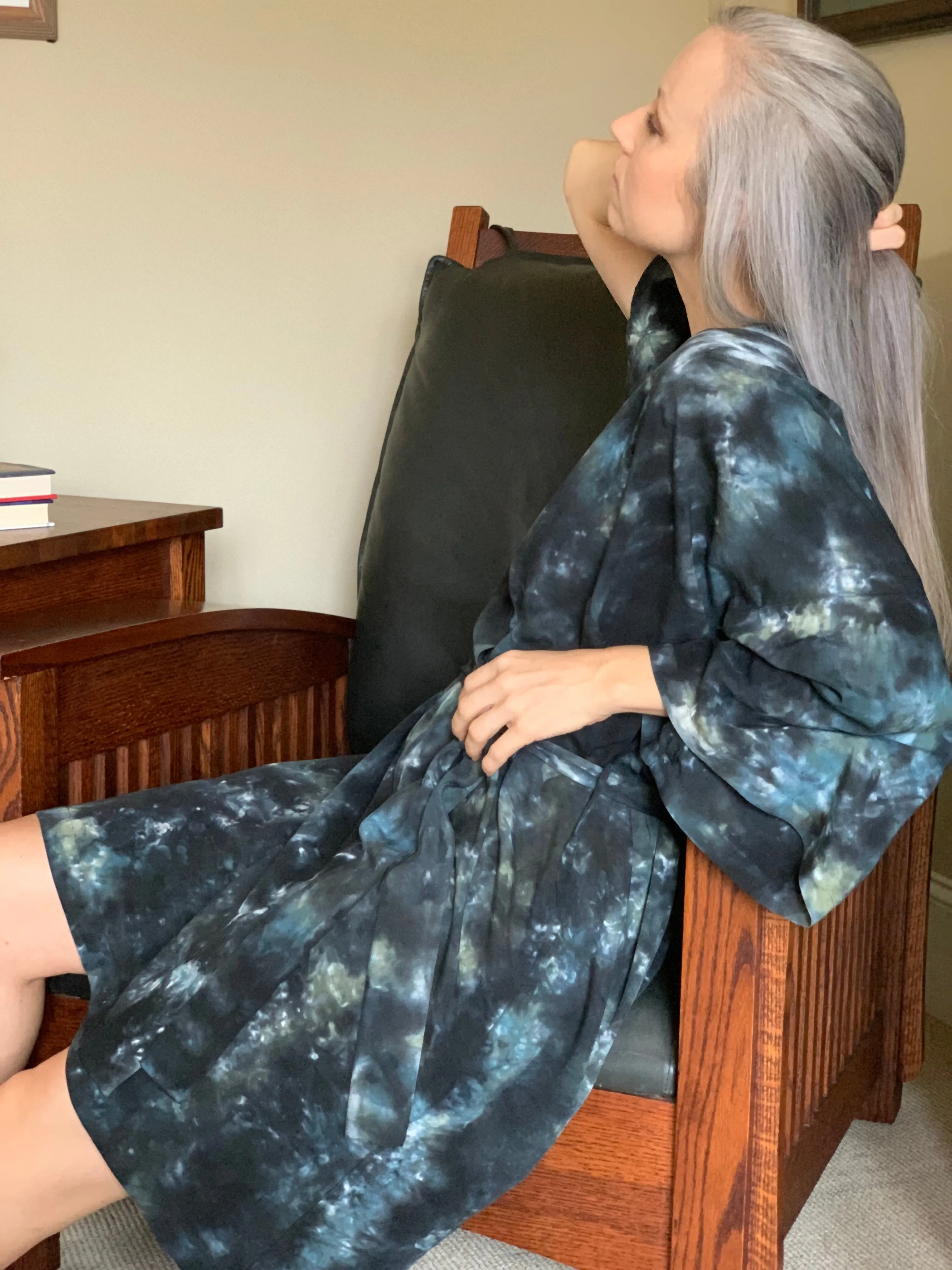 Sunlit forest kimono robe