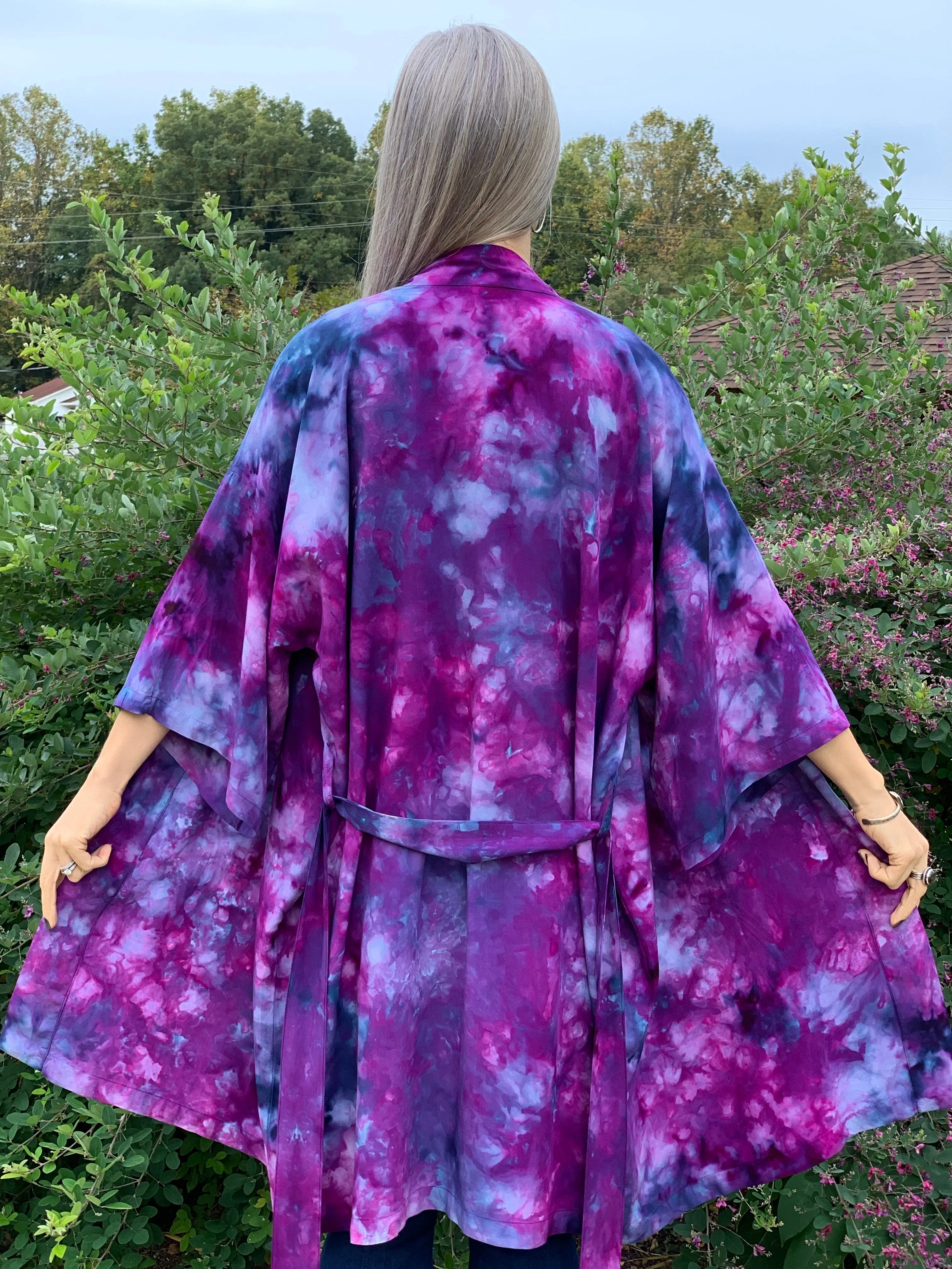 Sunlit forest kimono robe