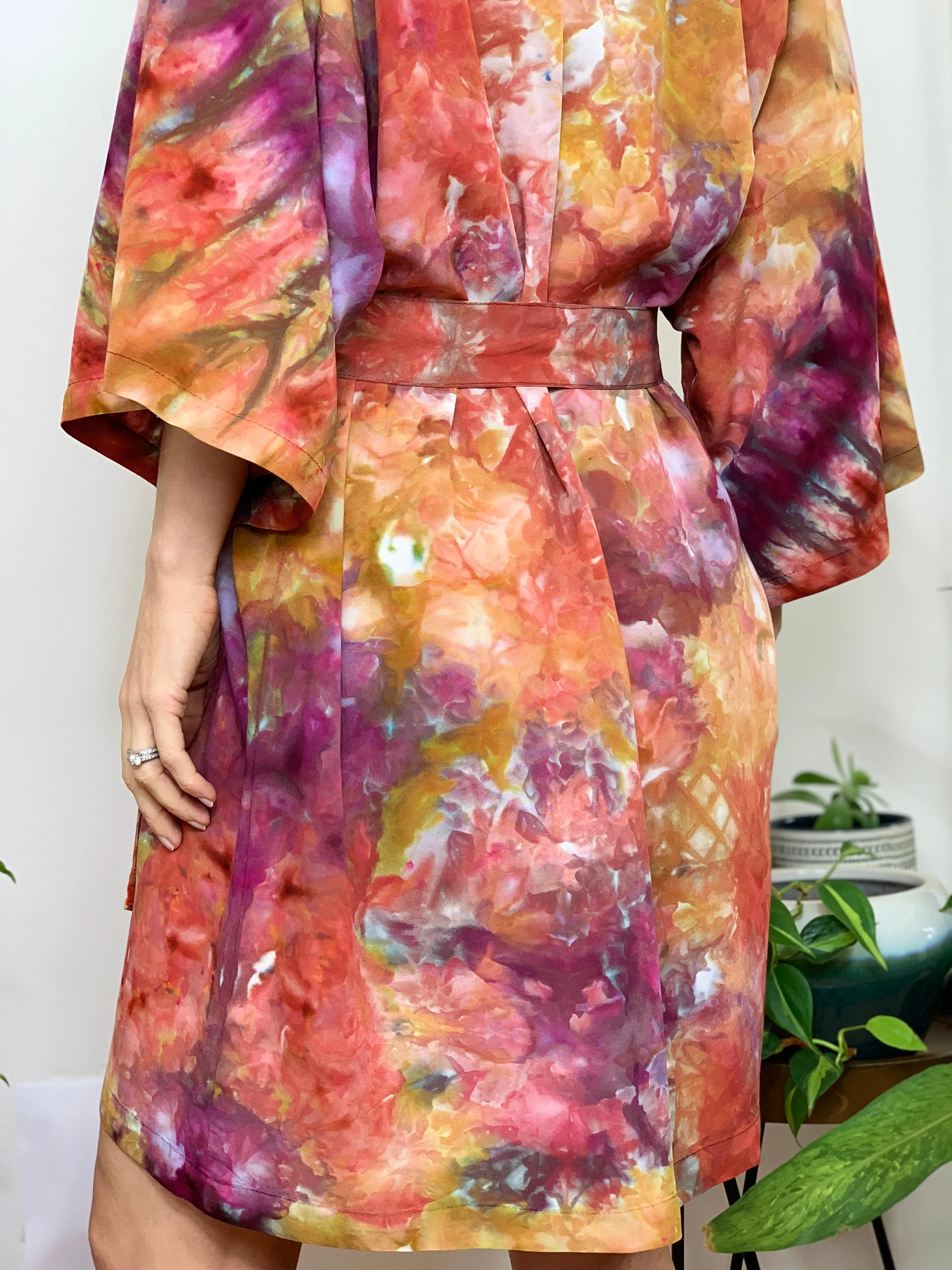 Sunlit forest kimono robe