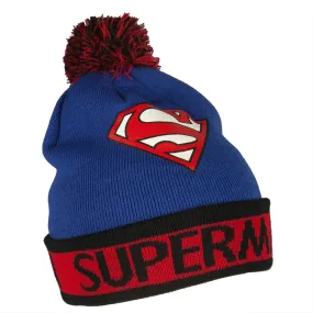 Superman - White Shield Pom Pom Knit Hat