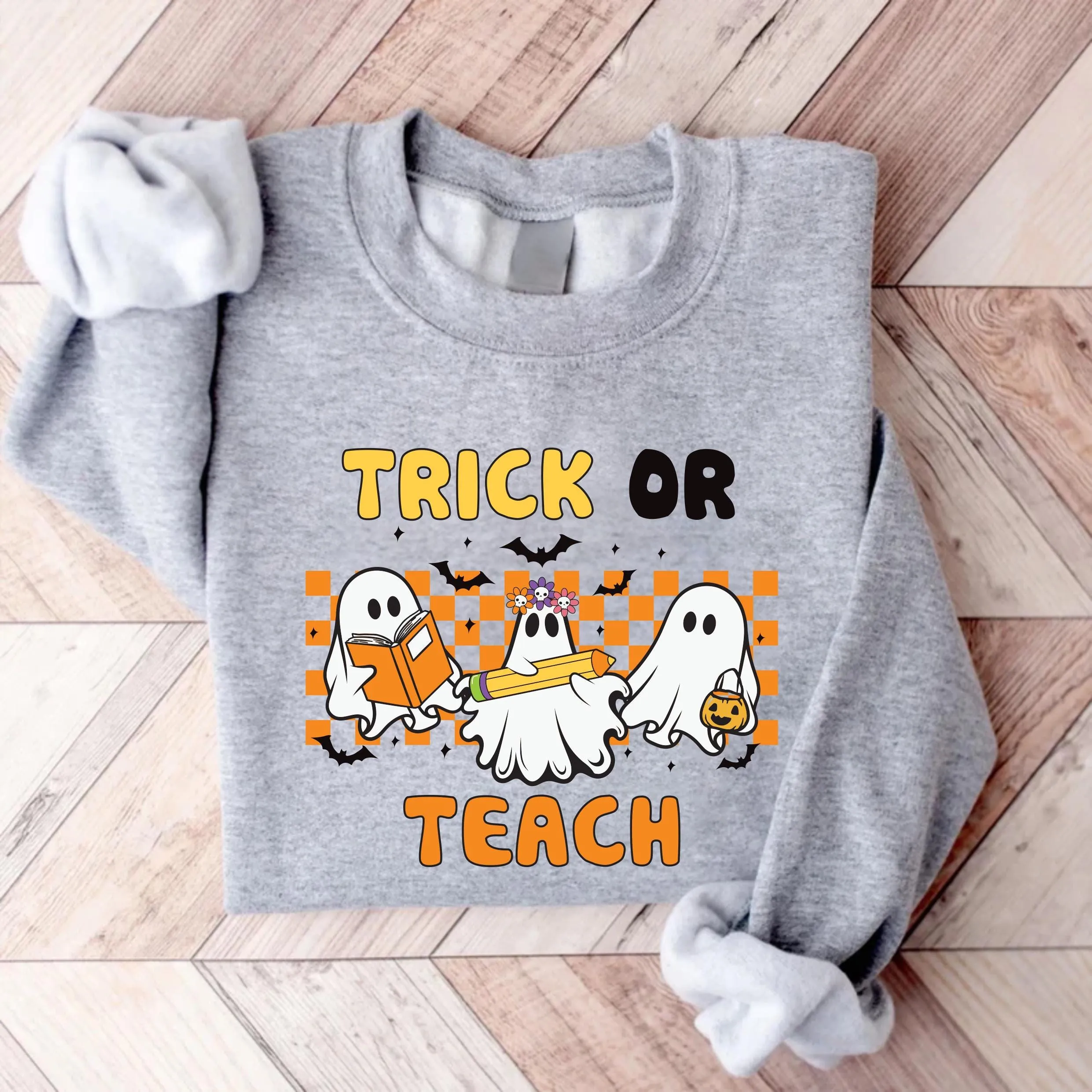 Teacher Halloween Sweatshirt, Trick or Teach Sweatshirt, Spooky Teacher Sweatshirt, Teacher Halloween Gift, Ghost Halloween Teacher Shirt