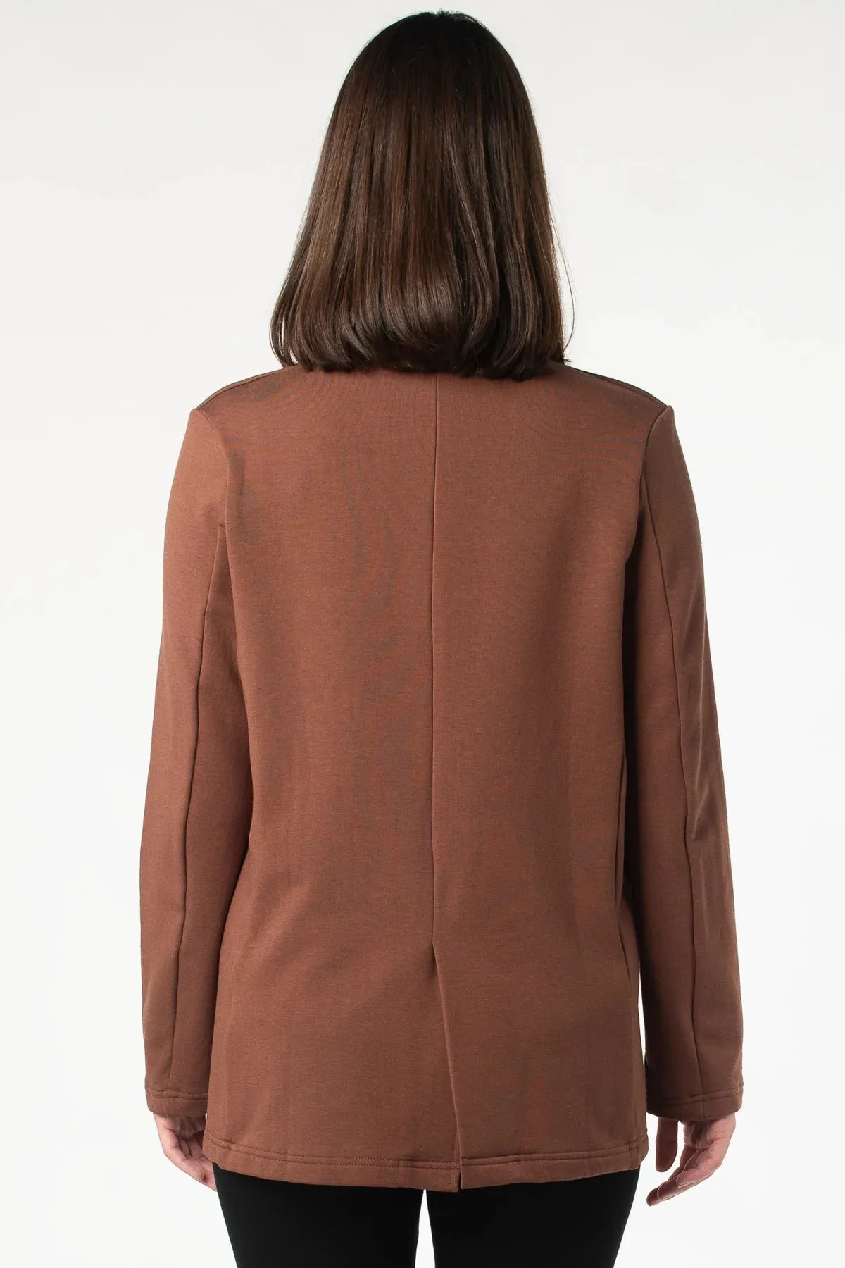 Terrera/LNBF Sale, 912900 Ophella Collarless Open Front Blazer, Cocoa 50% Off Regular Price