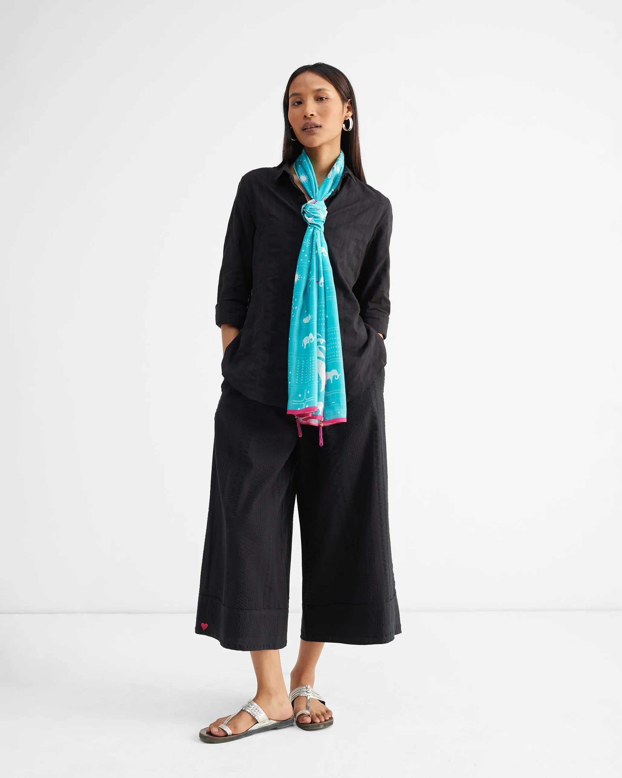 The Waterfall Shirt Set - Black