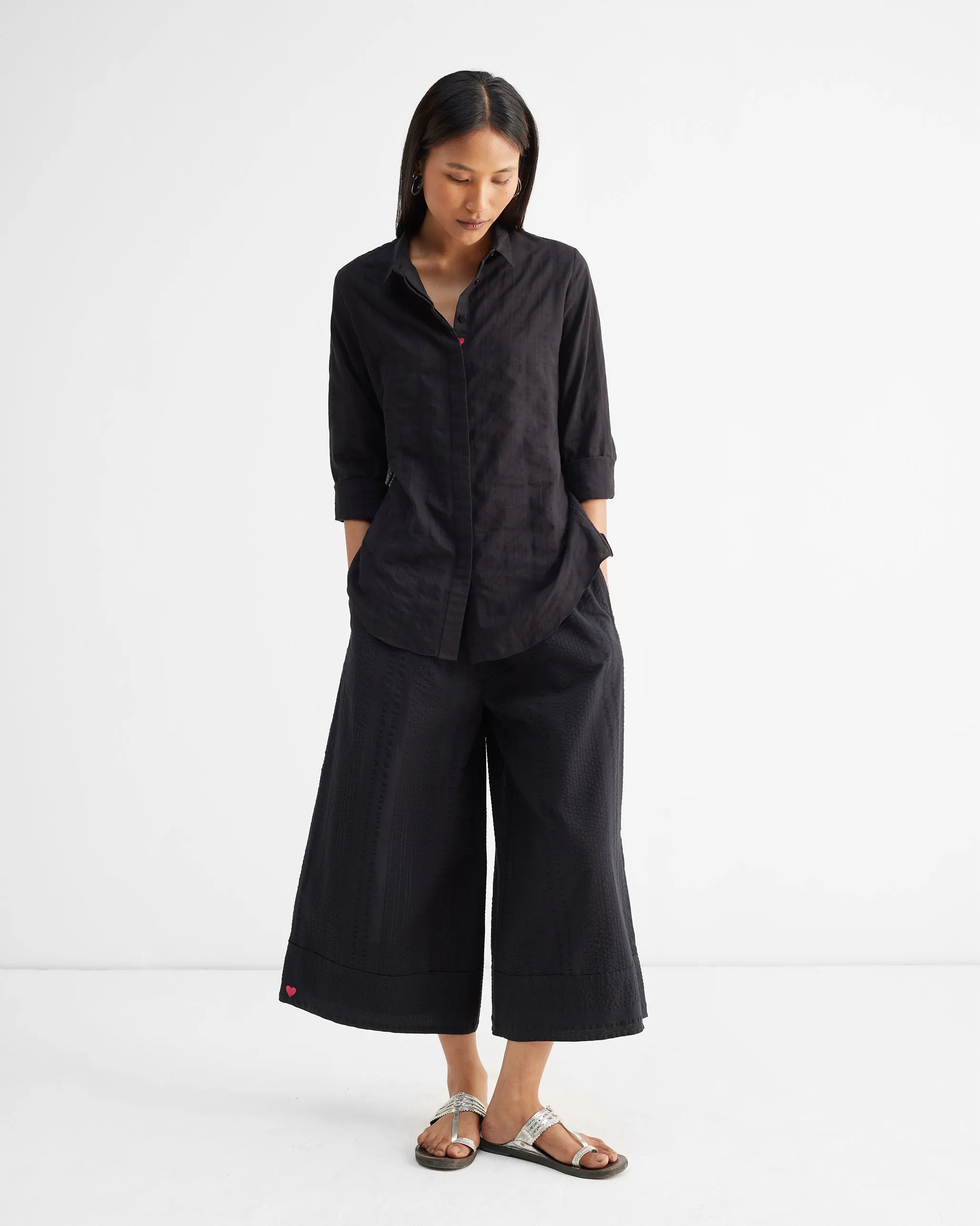 The Waterfall Shirt Set - Black