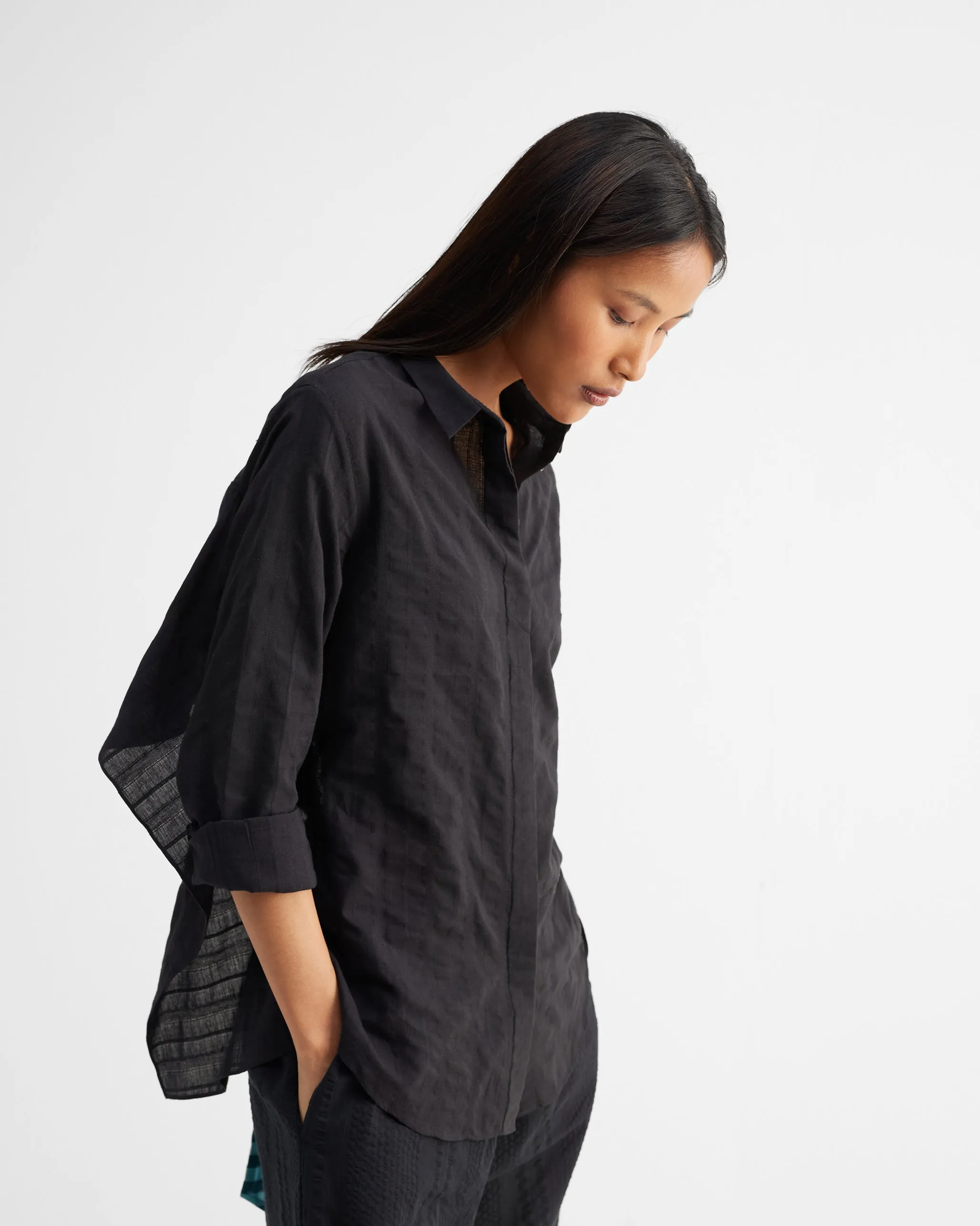 The Waterfall Shirt Set - Black
