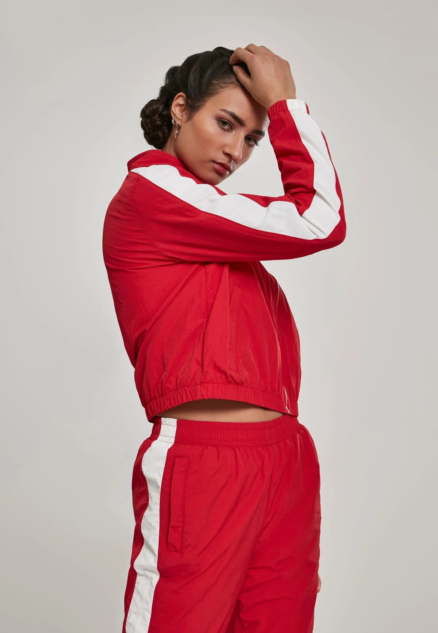 UC Short Striped Crinkle Track Jacket