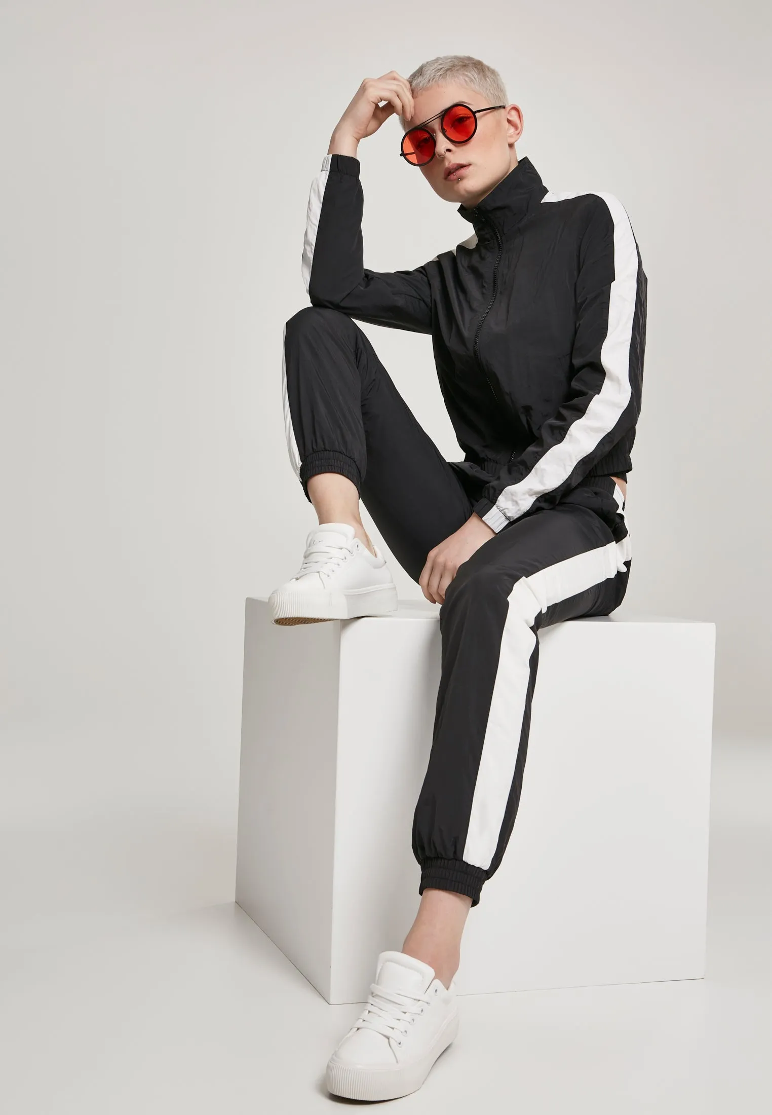 UC Short Striped Crinkle Track Jacket