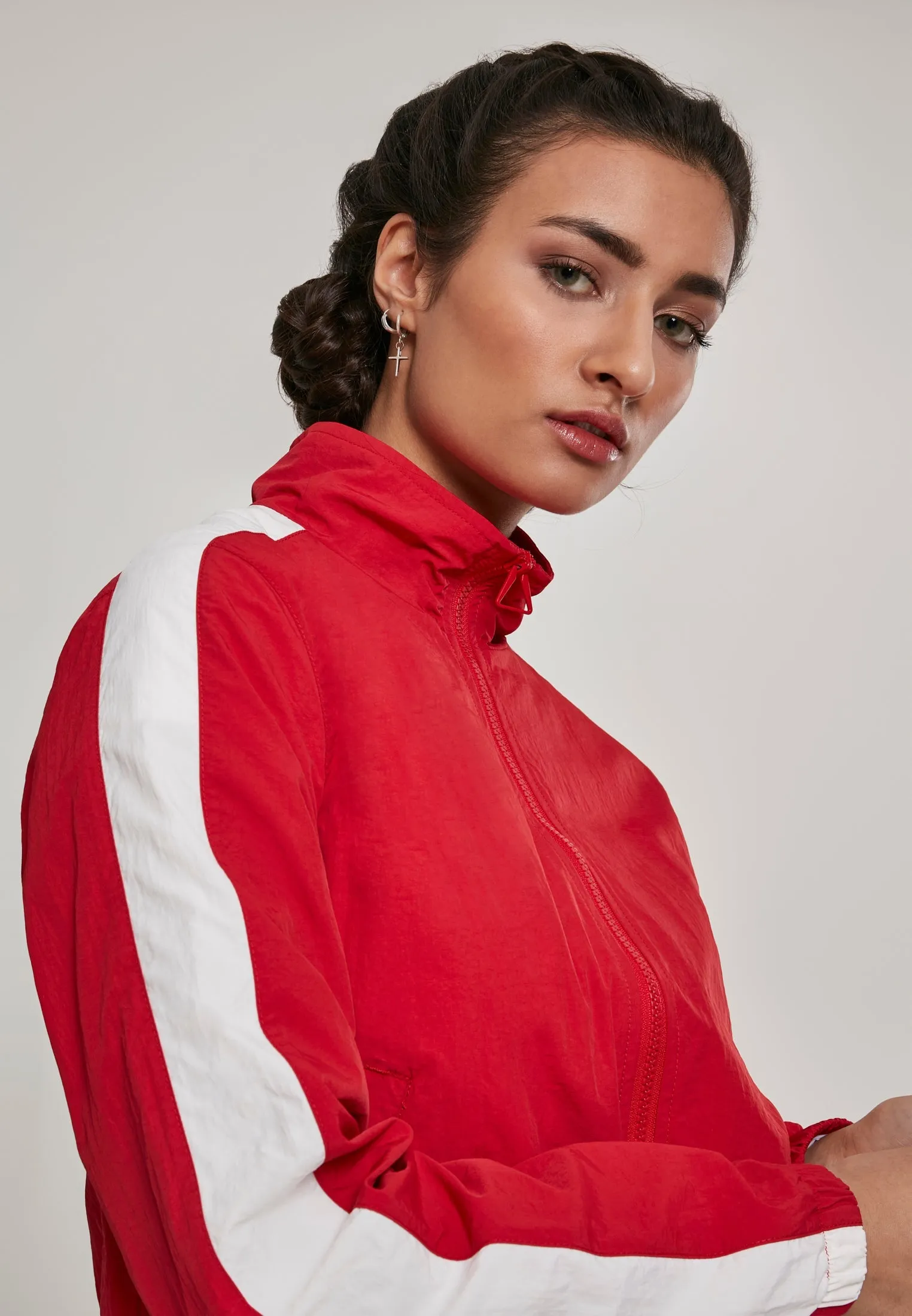 UC Short Striped Crinkle Track Jacket