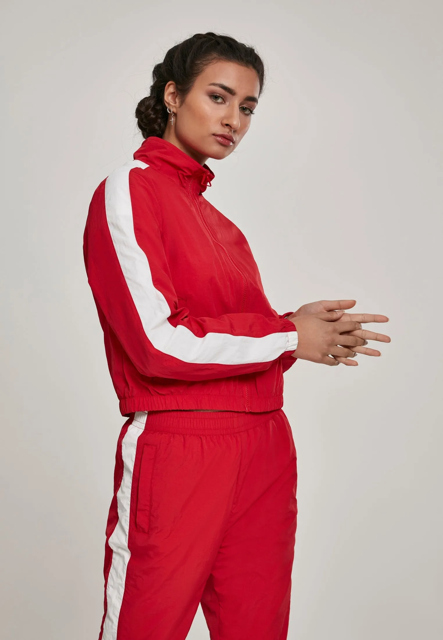 UC Short Striped Crinkle Track Jacket