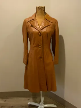 Vintage Caramel Brown Leather Coat, SOLD