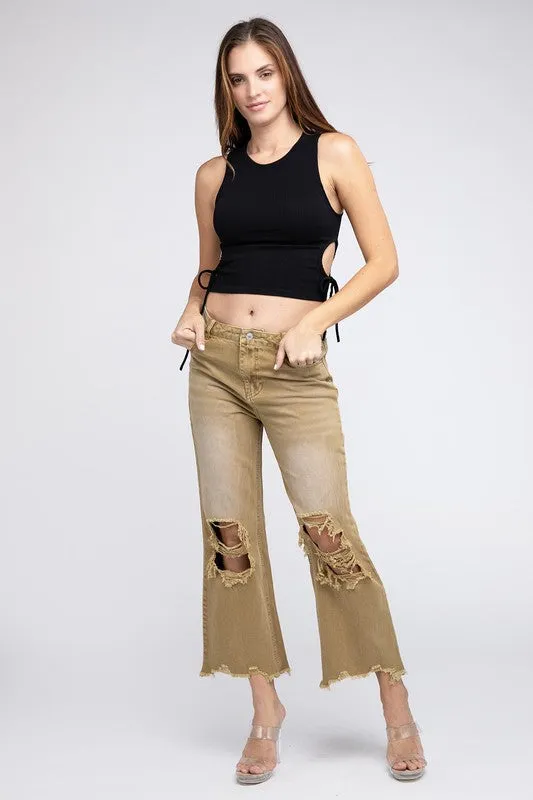 Vintage Washed Wide Leg Pants