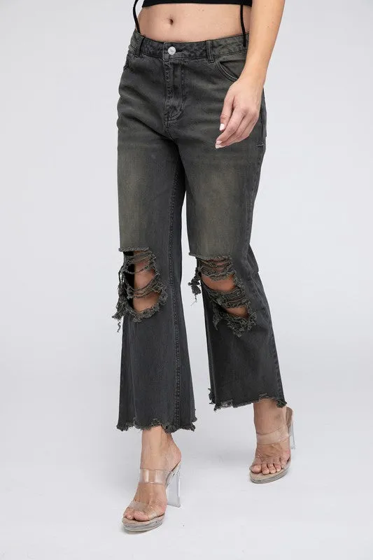 Vintage Washed Wide Leg Pants
