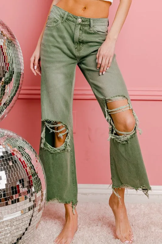 Vintage Washed Wide Leg Pants