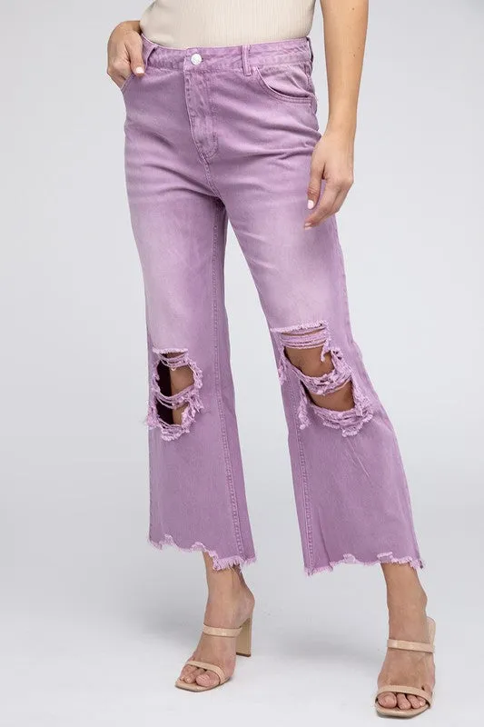 Vintage Washed Wide Leg Pants
