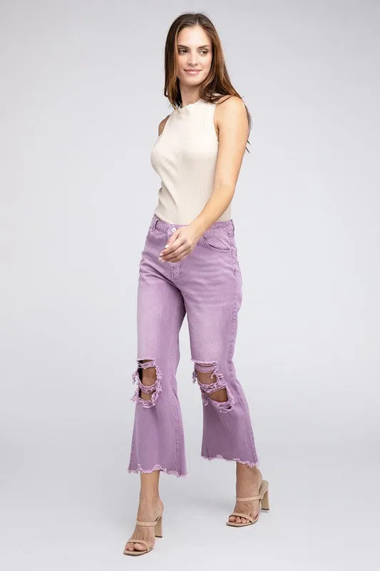 Vintage Washed Wide Leg Pants