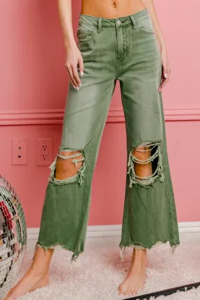 Vintage Washed Wide Leg Pants