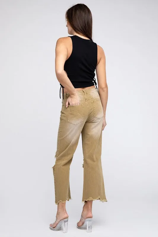 Vintage Washed Wide Leg Pants
