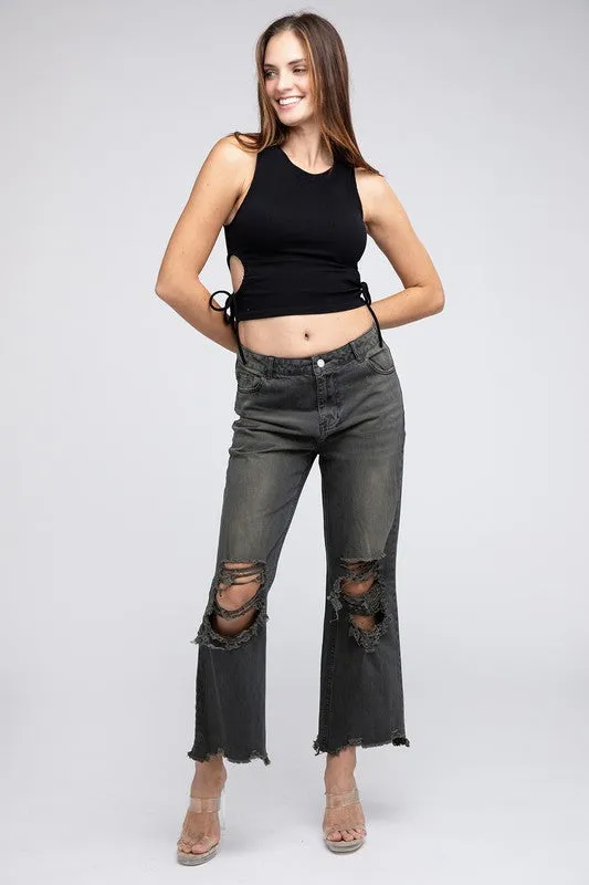 Vintage Washed Wide Leg Pants