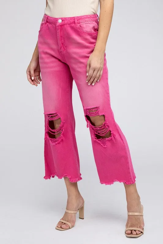 Vintage Washed Wide Leg Pants
