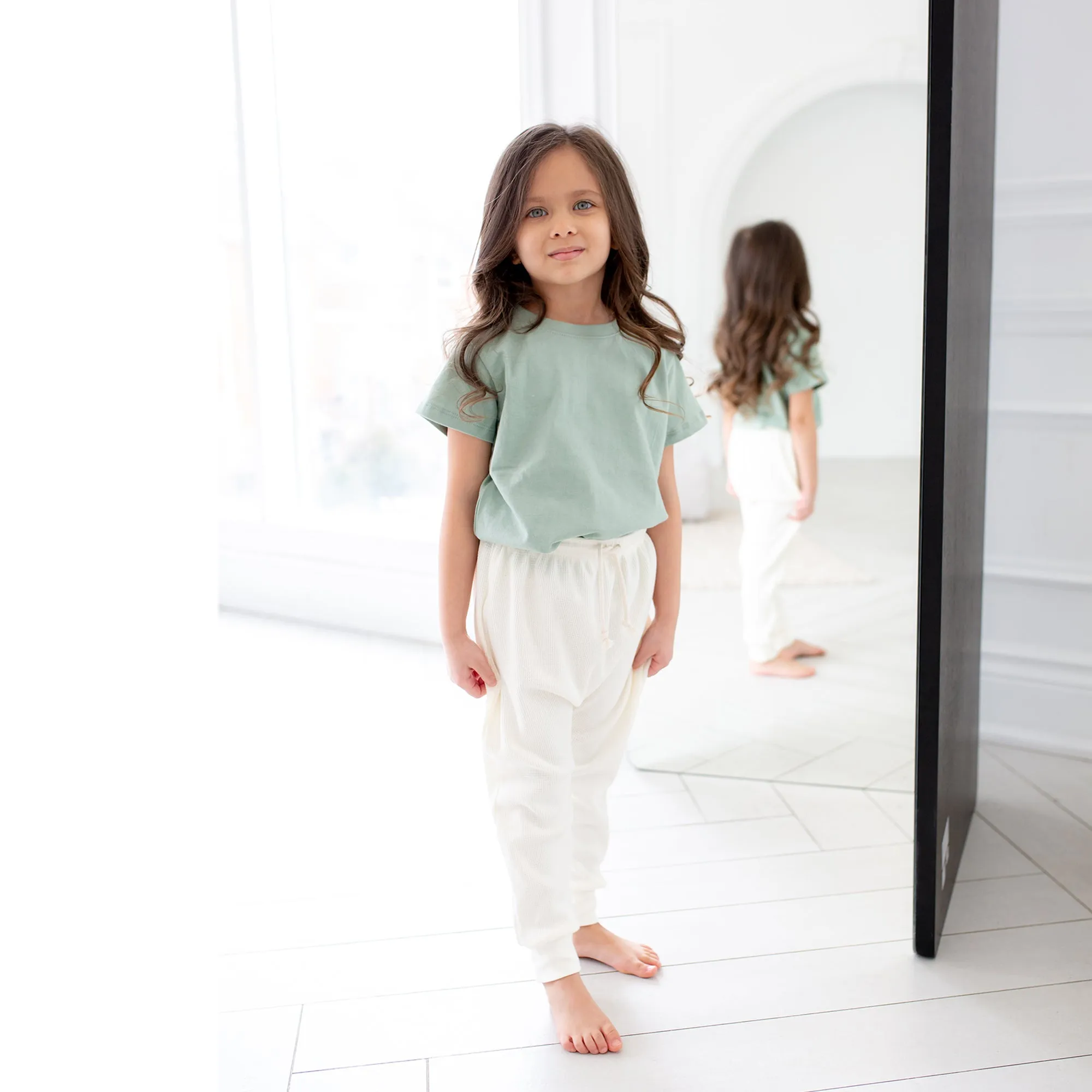 Waffle Harem Pants - Antique White