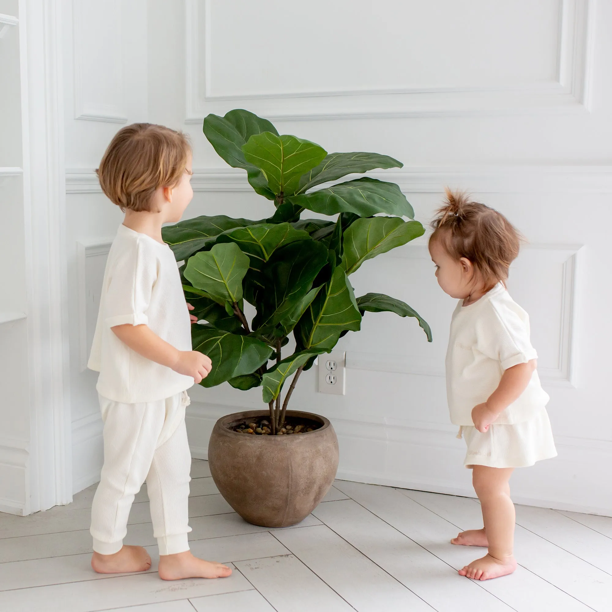 Waffle Harem Pants - Antique White