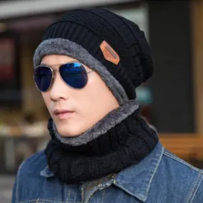 Winter Beanie Hat with Scarf