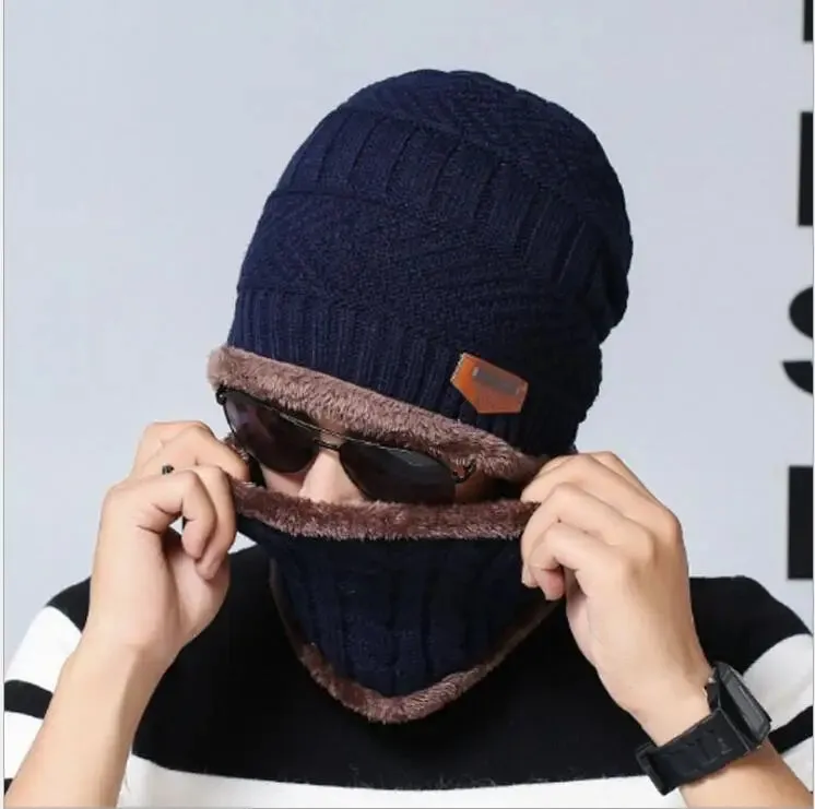 Winter Beanie Hat with Scarf