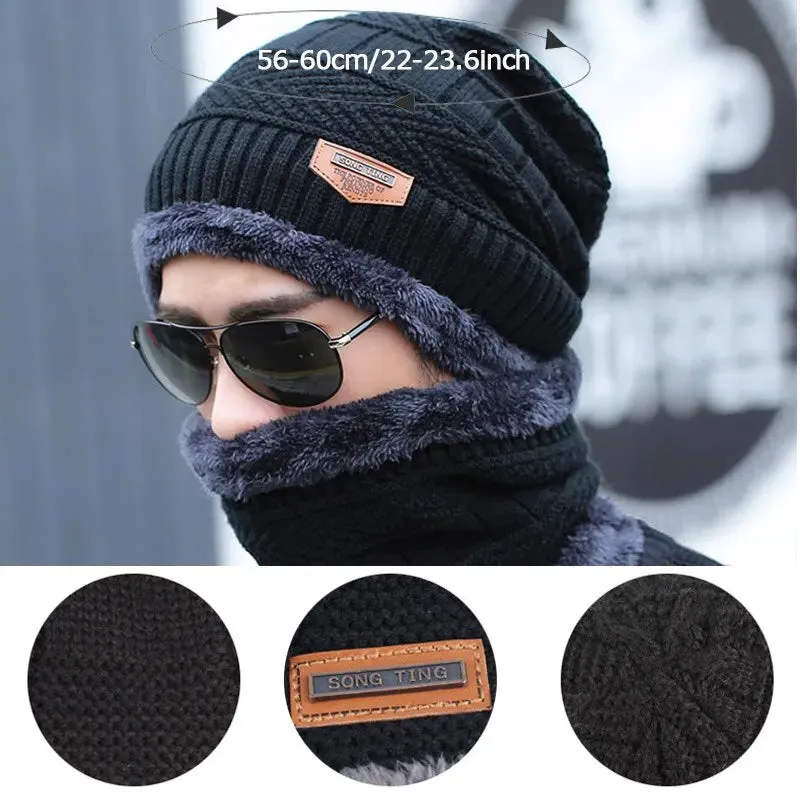 Winter Beanie Hat with Scarf