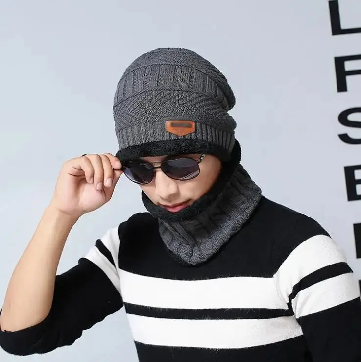 Winter Beanie Hat with Scarf