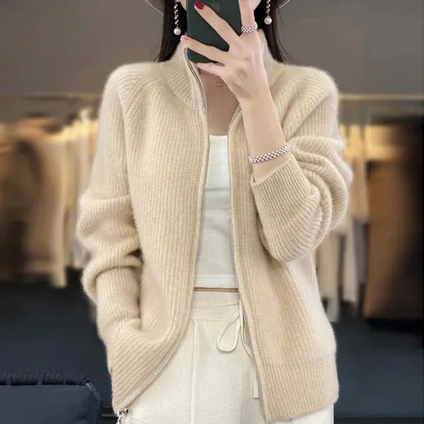 Wool Cardigan With Zipper
