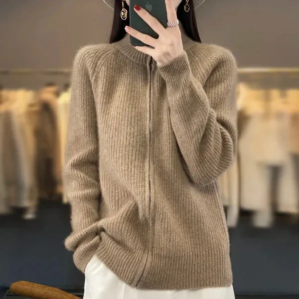 Wool Cardigan With Zipper