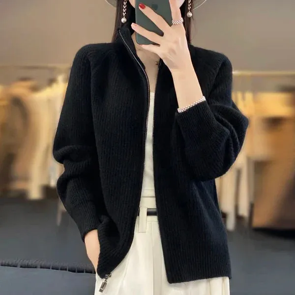 Wool Cardigan With Zipper