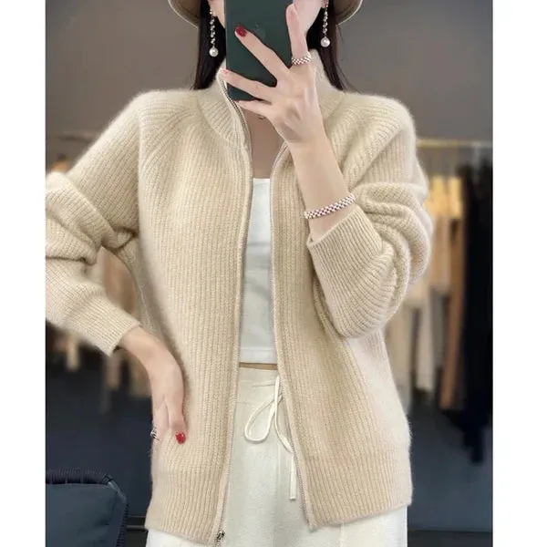 Wool Cardigan With Zipper