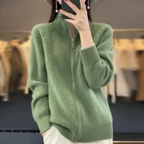Wool Cardigan With Zipper