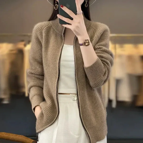 Wool Cardigan With Zipper
