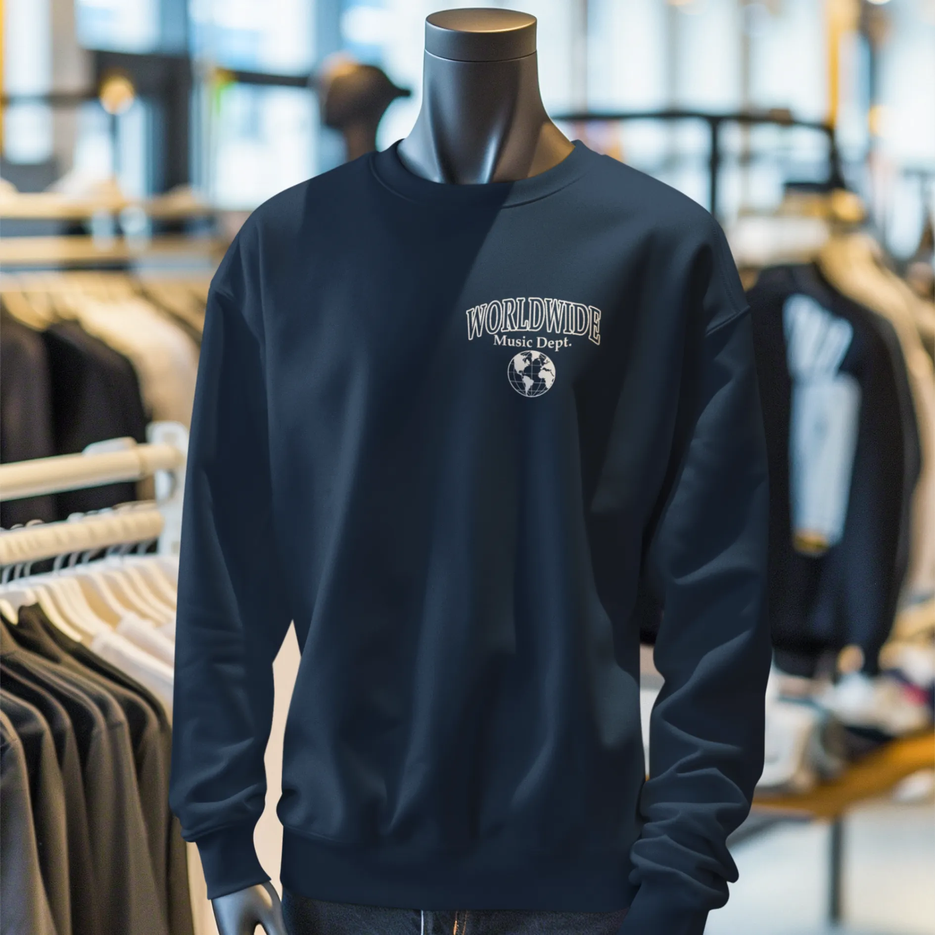 Worldwide Music Dept. Crewneck Sweatshirt - Navy
